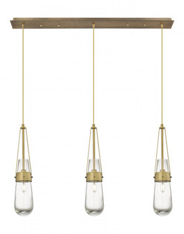 Milan - 3 Light - 36 inch - Brushed Brass - Linear Pendant (3442|123-452-1P-BB-G452-4CL)