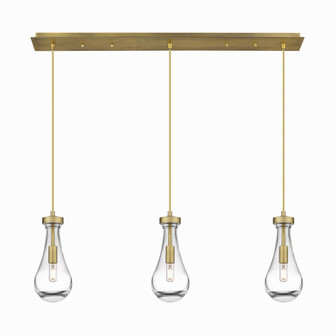 Owego - 3 Light - 37 inch - Brushed Brass - Linear Pendant (3442|123-451-1P-BB-G451-5CL)