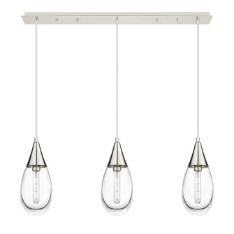 Malone - 3 Light - 38 inch - Polished Nickel - Linear Pendant (3442|123-450-1P-PN-G450-6CL)