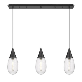 Malone - 3 Light - 38 inch - Matte Black - Linear Pendant (3442|123-450-1P-BK-G450-6SCL)