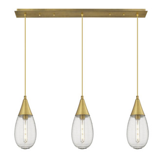 Malone - 3 Light - 38 inch - Brushed Brass - Linear Pendant (3442|123-450-1P-BB-G450-6SCL)