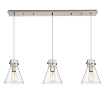 Newton Cone - 3 Light - 40 inch - Brushed Satin Nickel - Linear Pendant (3442|123-410-1PS-SN-G411-8SDY)
