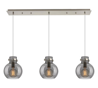 Newton Sphere - 3 Light - 40 inch - Brushed Satin Nickel - Cord hung - Linear Pendant (3442|123-410-1PS-SN-G410-8SM)