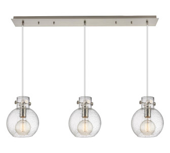 Newton Sphere - 3 Light - 40 inch - Brushed Satin Nickel - Cord hung - Linear Pendant (3442|123-410-1PS-SN-G410-8SDY)