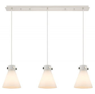 Newton Cone - 3 Light - 40 inch - Polished Nickel - Linear Pendant (3442|123-410-1PS-PN-G411-8WH)