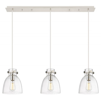 Newton Bell - 3 Light - 40 inch - Polished Nickel - Linear Pendant (3442|123-410-1PS-PN-G412-8CL)