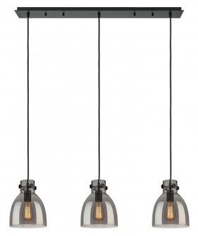 Newton Bell - 3 Light - 40 inch - Matte Black - Linear Pendant (3442|123-410-1PS-BK-G412-8SM)