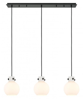 Newton Sphere - 3 Light - 40 inch - Matte Black - Cord hung - Linear Pendant (3442|123-410-1PS-BK-G410-8WH)