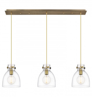 Newton Bell - 3 Light - 40 inch - Brushed Brass - Linear Pendant (3442|123-410-1PS-BB-G412-8CL)