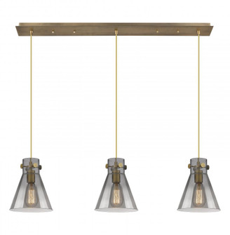 Newton Cone - 3 Light - 40 inch - Brushed Brass - Linear Pendant (3442|123-410-1PS-BB-G411-8SM)