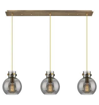 Newton Sphere - 3 Light - 40 inch - Brushed Brass - Cord hung - Linear Pendant (3442|123-410-1PS-BB-G410-8SM)