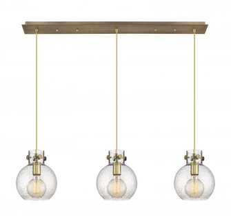 Newton Sphere - 3 Light - 40 inch - Brushed Brass - Cord hung - Linear Pendant (3442|123-410-1PS-BB-G410-8SDY)