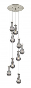 Owego - 9 Light - 19 inch - Brushed Satin Nickel - Multi Pendant (3442|119-451-1P-SN-G451-5SM)