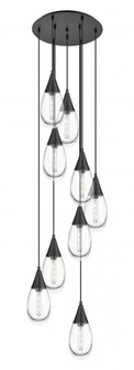 Malone - 9 Light - 20 inch - Matte Black - Multi Pendant (3442|119-450-1P-BK-G450-6CL)