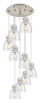 Newton Bell - 9 Light - 22 inch - Brushed Satin Nickel - Multi Pendant (3442|119-410-1PS-SN-G412-8SDY)