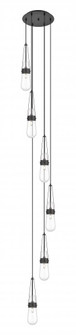 Milan - 6 Light - 15 inch - Matte Black - Multi Pendant (3442|116-452-1P-BK-G452-4CL)