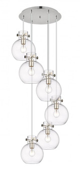Newton Sphere - 6 Light - 19 inch - Polished Nickel - Cord hung - Multi Pendant (3442|116-410-1PS-PN-G410-8CL)