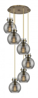 Newton Sphere - 6 Light - 19 inch - Brushed Brass - Cord hung - Multi Pendant (3442|116-410-1PS-BB-G410-8SM)