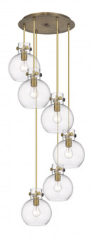 Newton Sphere - 6 Light - 19 inch - Brushed Brass - Multi Pendant (3442|116-410-1PS-BB-G410-8CL)