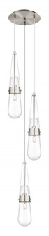 Milan - 3 Light - 12 inch - Brushed Satin Nickel - Multi Pendant (3442|113-452-1P-SN-G452-4CL)