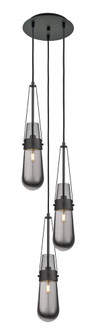Milan - 3 Light - 12 inch - Matte Black - Multi Pendant (3442|113-452-1P-BK-G452-4SM)