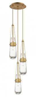 Milan - 3 Light - 12 inch - Brushed Brass - Multi Pendant (3442|113-452-1P-BB-G452-4CL)
