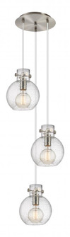 Newton Sphere - 3 Light - 16 inch - Brushed Satin Nickel - Cord hung - Multi Pendant (3442|113-410-1PS-SN-G410-8SDY)