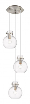 Newton Sphere - 3 Light - 16 inch - Brushed Satin Nickel - Multi Pendant (3442|113-410-1PS-SN-G410-8CL)