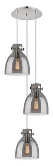 Newton Bell - 3 Light - 16 inch - Polished Nickel - Multi Pendant (3442|113-410-1PS-PN-G412-8SM)