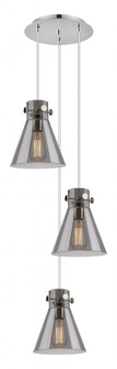 Newton Cone - 3 Light - 16 inch - Polished Nickel - Multi Pendant (3442|113-410-1PS-PN-G411-8SM)
