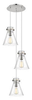 Newton Cone - 3 Light - 16 inch - Polished Nickel - Multi Pendant (3442|113-410-1PS-PN-G411-8SDY)