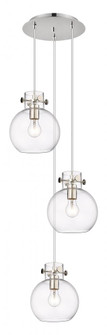 Newton Sphere - 3 Light - 16 inch - Polished Nickel - Cord hung - Multi Pendant (3442|113-410-1PS-PN-G410-8CL)