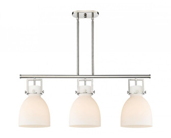 Newton Bell - 3 Light - 42 inch - Polished Nickel - Island Light (3442|411-3I-PN-G412-10WH)