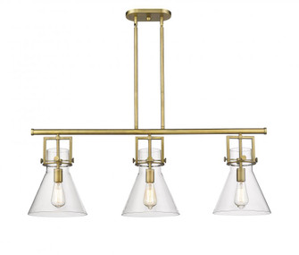 Newton Cone - 3 Light - 42 inch - Brushed Brass - Island Light (3442|411-3I-BB-G411-10CL)