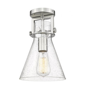 Newton Cone - 1 Light - 8 inch - Brushed Satin Nickel - Semi-Flush Mount (3442|411-1F-SN-G411-8SDY)