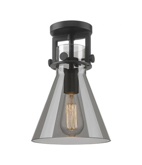 Newton Cone - 1 Light - 8 inch - Matte Black - Semi-Flush Mount (3442|411-1F-BK-G411-8SM)