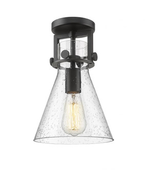 Newton Cone - 1 Light - 8 inch - Matte Black - Semi-Flush Mount (3442|411-1F-BK-G411-8SDY)