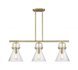 Newton Cone - 3 Light - 42 inch - Brushed Brass - Island Light (3442|410-3I-BB-G411-10SDY)