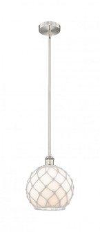 Farmhouse Rope - 1 Light - 10 inch - Brushed Satin Nickel - Cord hung - Mini Pendant (3442|616-1S-SN-G121-10RW)