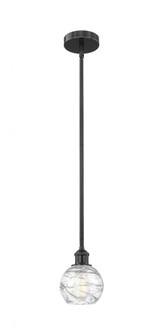 Athens Deco Swirl - 1 Light - 6 inch - Matte Black - Cord hung - Mini Pendant (3442|616-1S-BK-G1213-6)