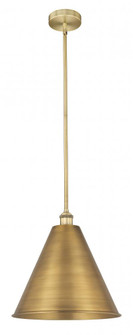 Berkshire - 1 Light - 16 inch - Brushed Brass - Cord hung - Mini Pendant (3442|616-1S-BB-MBC-16-BB)