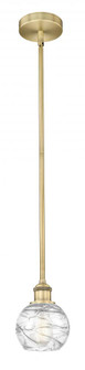 Athens Deco Swirl - 1 Light - 6 inch - Brushed Brass - Cord hung - Mini Pendant (3442|616-1S-BB-G1213-6)