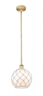 Farmhouse Rope - 1 Light - 10 inch - Brushed Brass - Cord hung - Mini Pendant (3442|616-1S-BB-G121-10RW-LED)