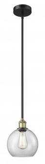 Athens - 1 Light - 8 inch - Black Antique Brass - Stem hung - Mini Pendant (3442|616-1S-BAB-G122-8)