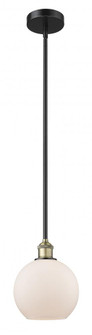 Athens - 1 Light - 8 inch - Black Antique Brass - Stem hung - Mini Pendant (3442|616-1S-BAB-G121-8)