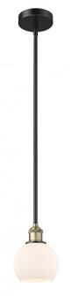 Athens - 1 Light - 6 inch - Black Antique Brass - Stem hung - Mini Pendant (3442|616-1S-BAB-G121-6)