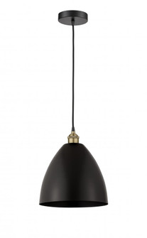 Bristol - 1 Light - 12 inch - Black Antique Brass - Cord hung - Mini Pendant (3442|616-1P-BAB-MBD-12-BK-LED)