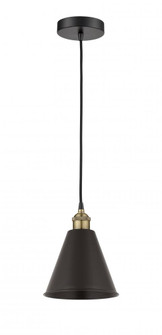 Berkshire - 1 Light - 8 inch - Black Antique Brass - Cord hung - Mini Pendant (3442|616-1P-BAB-MBC-8-BK)