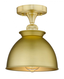 Adirondack - 1 Light - 8 inch - Satin Gold - Semi-Flush Mount (3442|616-1F-SG-M14-SG)