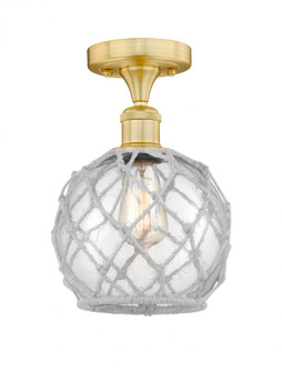 Farmhouse Rope - 1 Light - 8 inch - Satin Gold - Semi-Flush Mount (3442|616-1F-SG-G122-8RW)